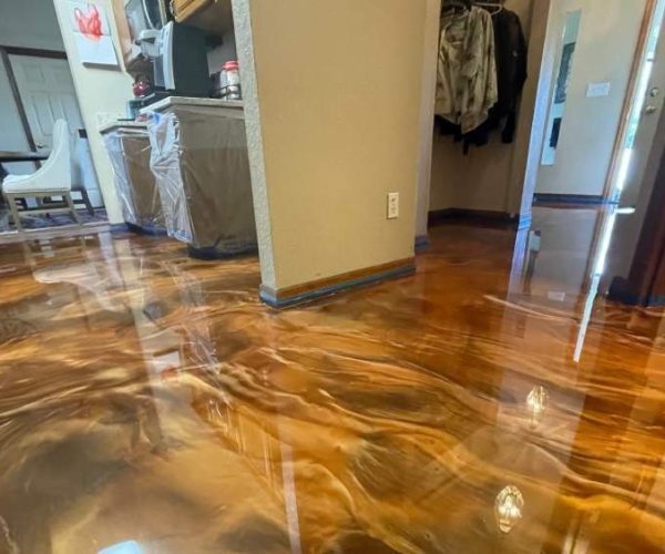 brown floor coating in home